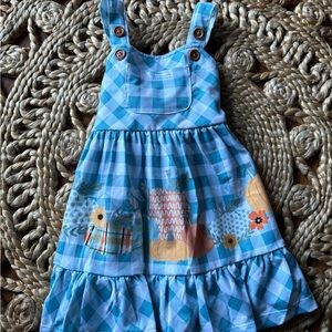 Blue Checkered Kids Casual Dress